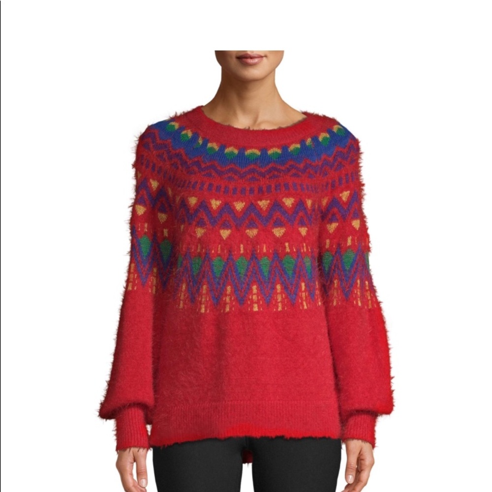 Red Fair Isle Christmas Sweater Sz. L NWT